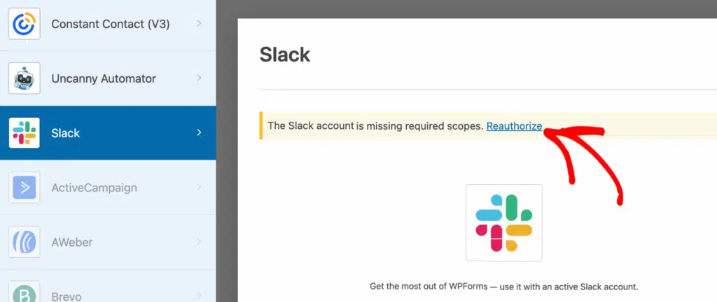 slack-reauthorize - WPForms