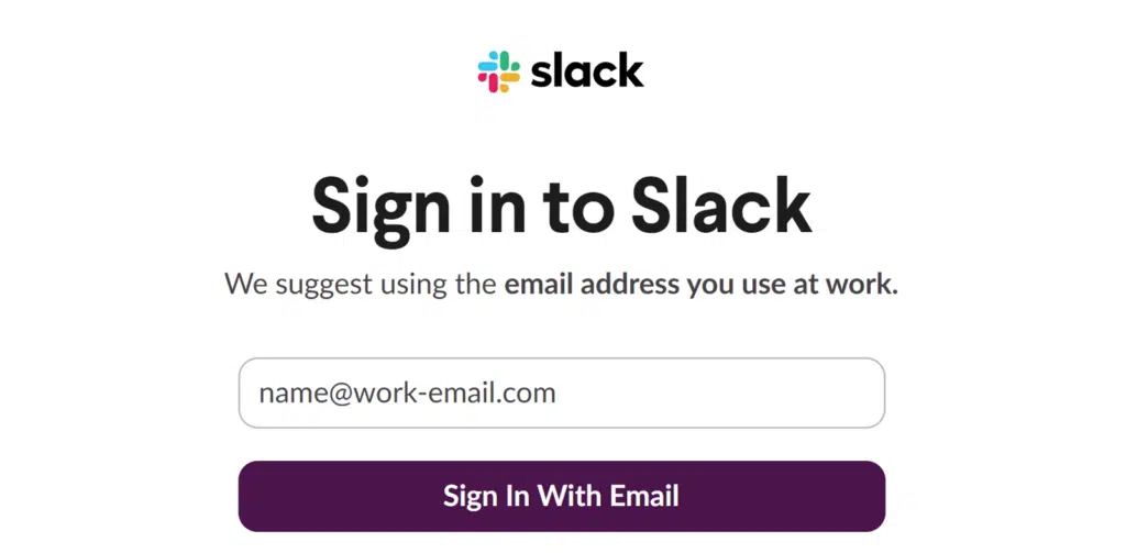 slack-sign-in-page - WPForms Slack sign in page