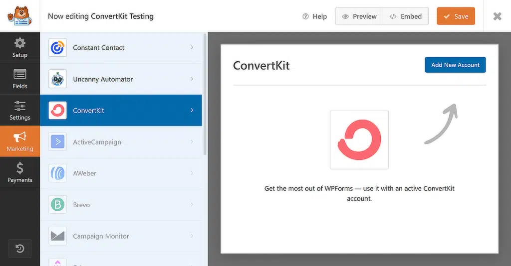 wpforms et convertkit