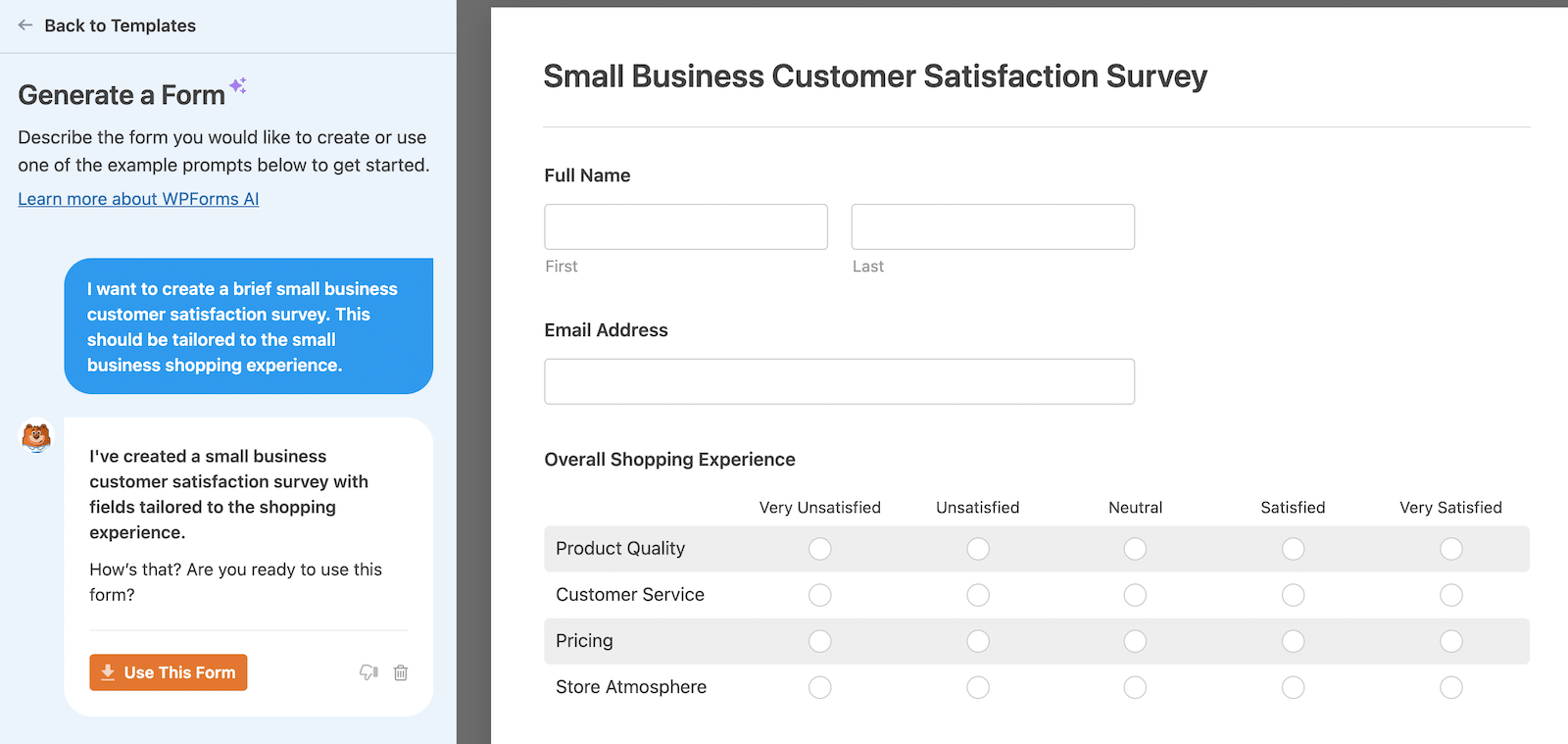 AI Forms on WPForms