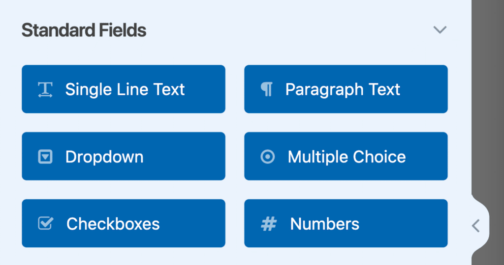 Form fields within the form builder