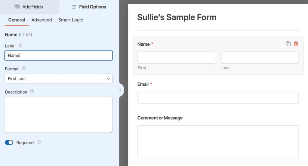 Customizing the field label