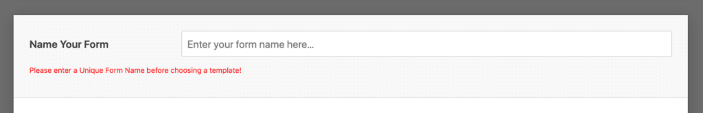 Naming your form in the form builder