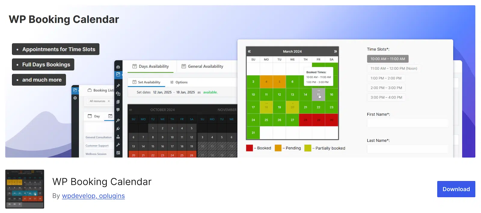 WP Booking Calendar su WordPress