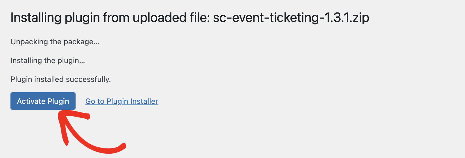 Activate Event Ticketing plugin