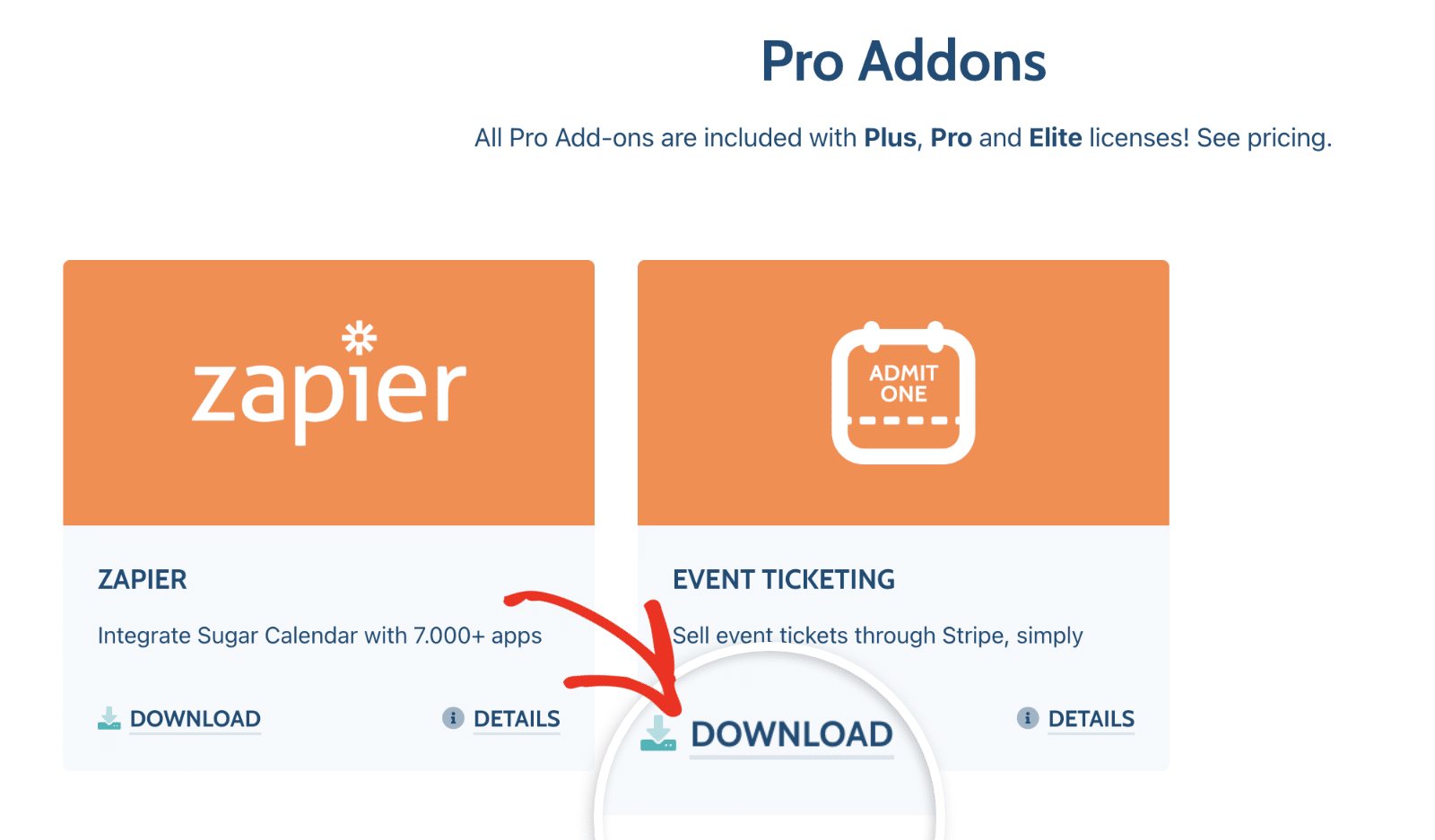 Download Sugar Calendar addon to manage event ticketing