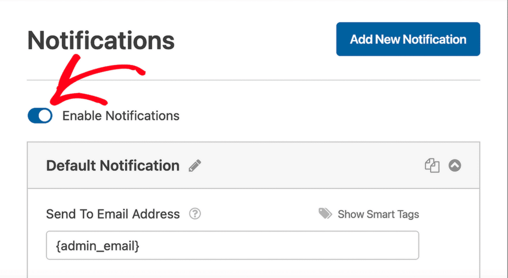 enable form notifications