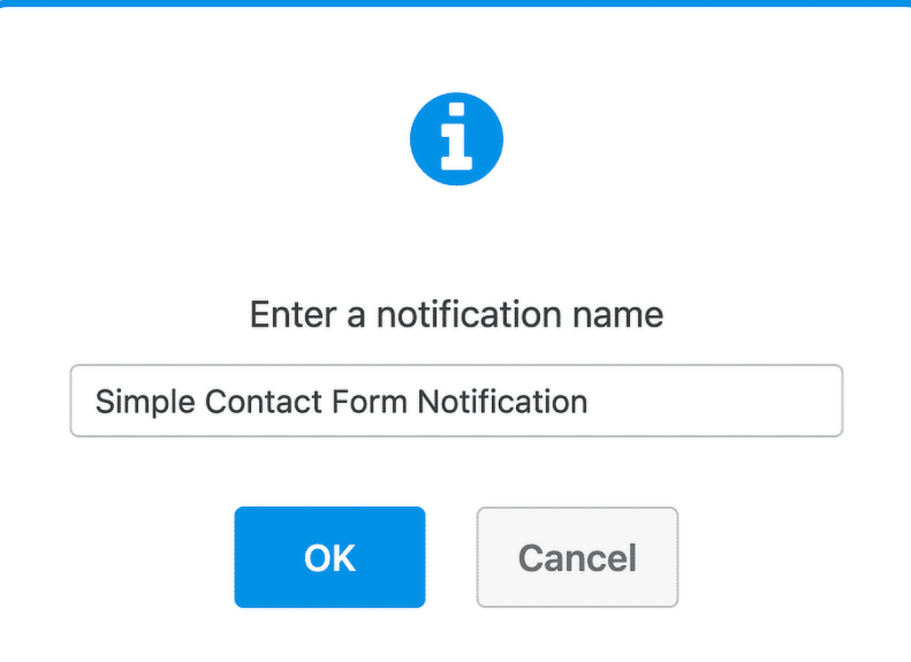 enter notification name