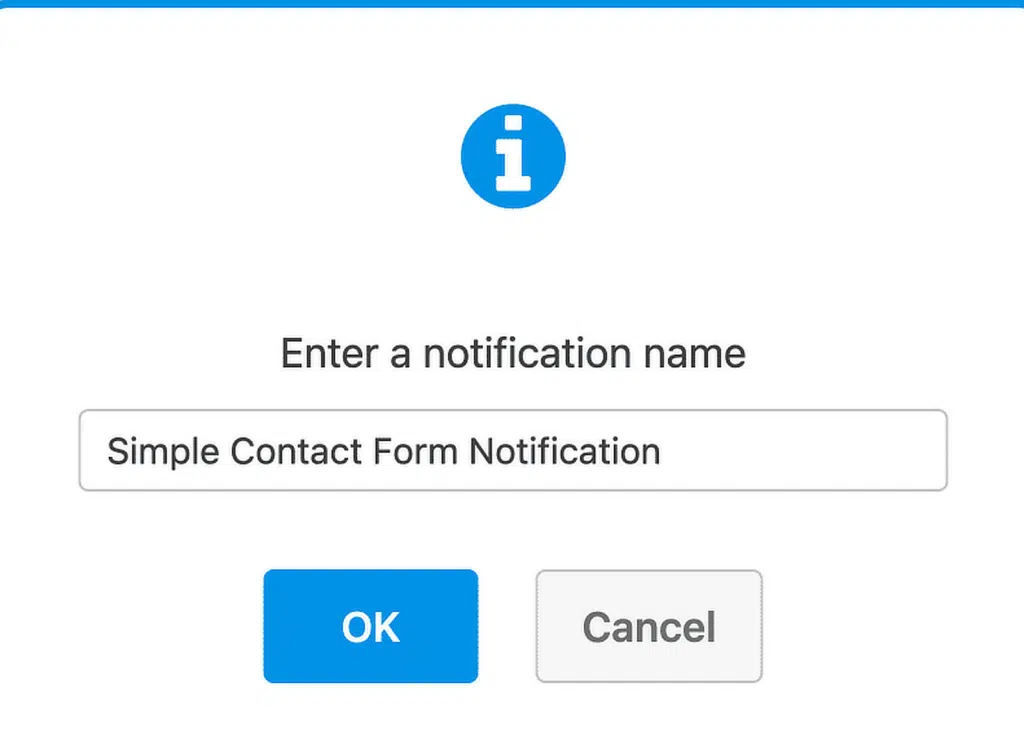 enter notification name