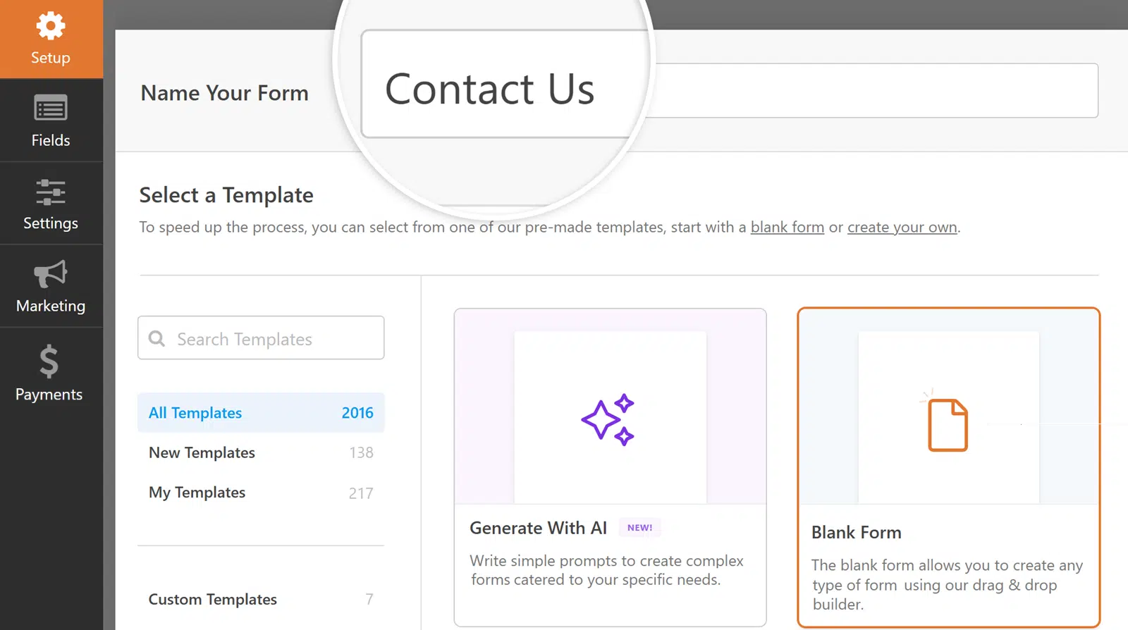 benennung-neues-formular - WPForms Benennung des neuen Formulars