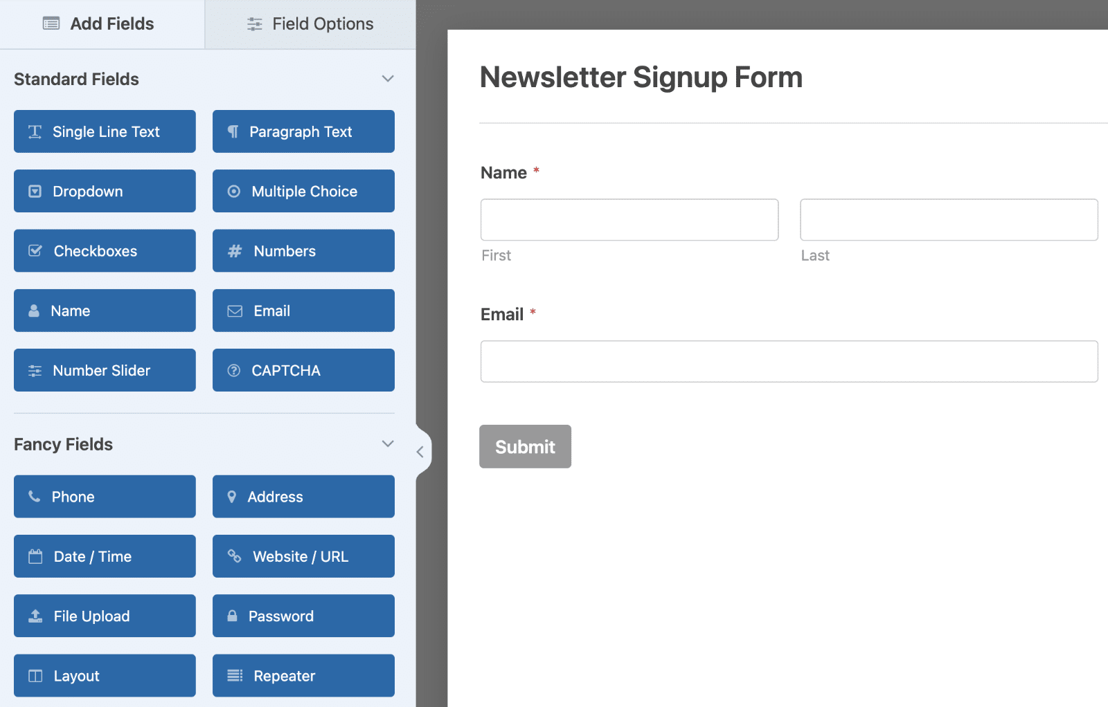 Newsletter signup form