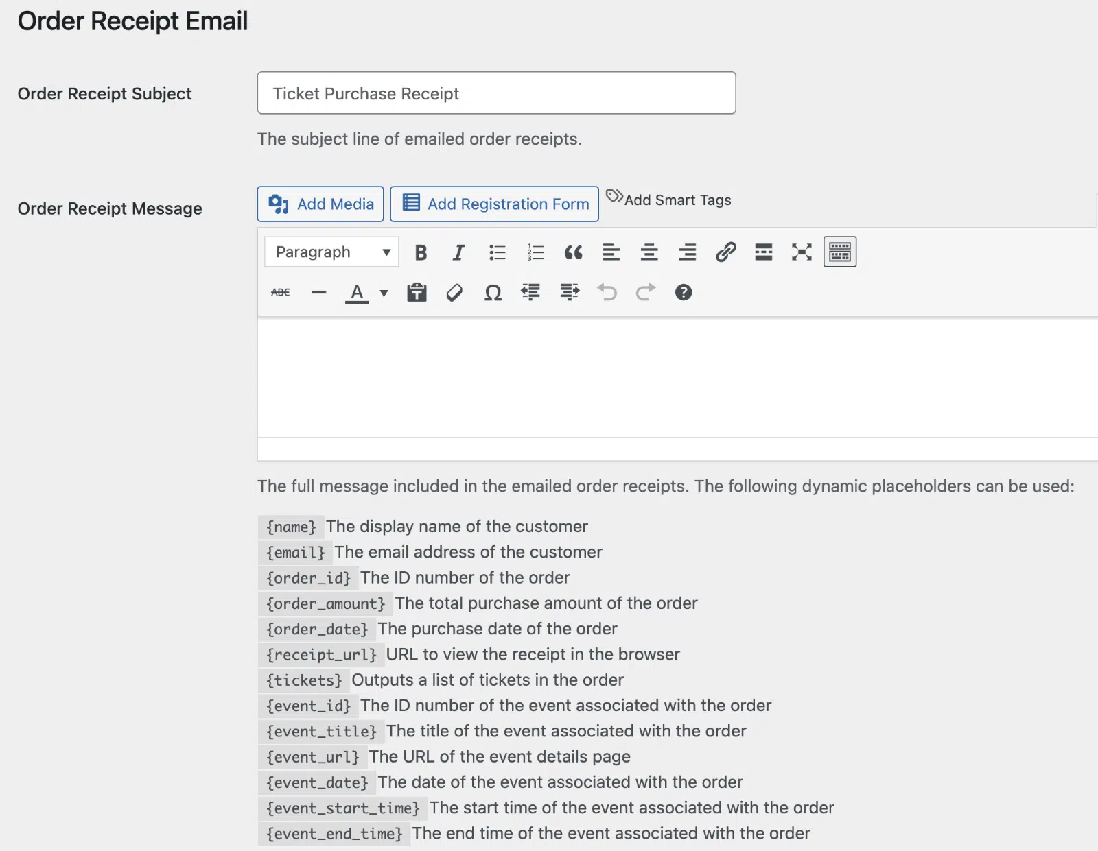 E-Mails für Bestellbestätigungen und Ticketbestätigungen anpassen