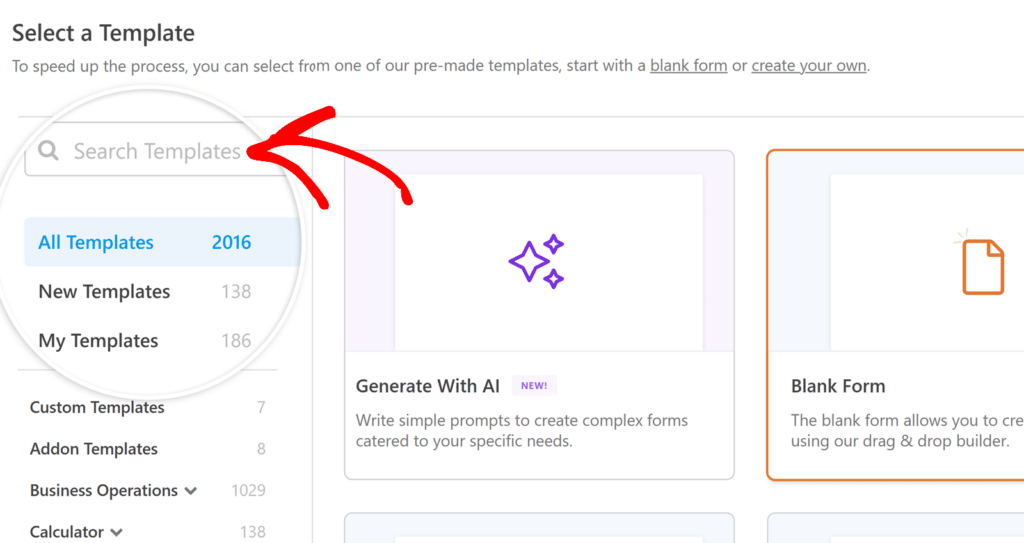 search templates