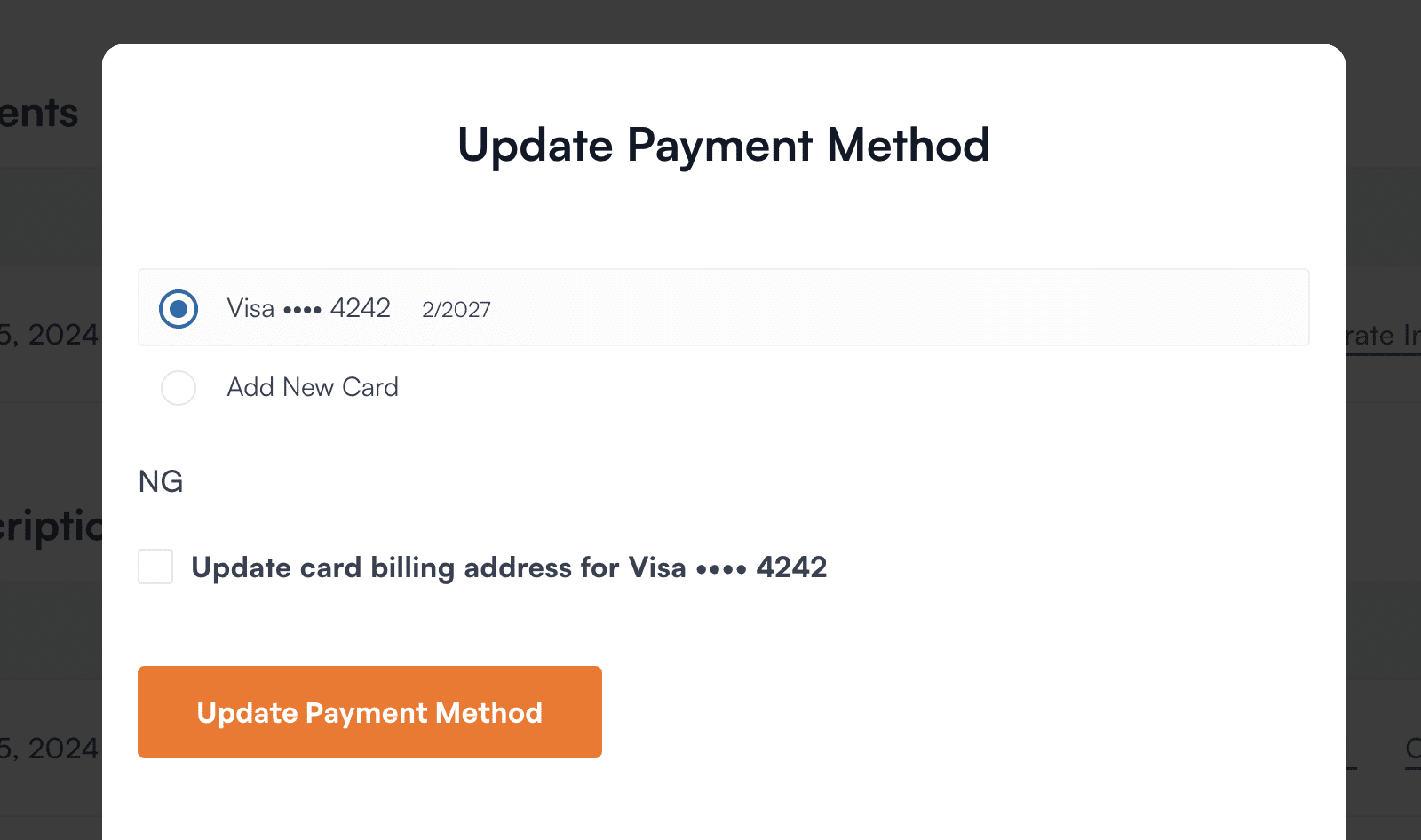 Payment Methods in WPForms account