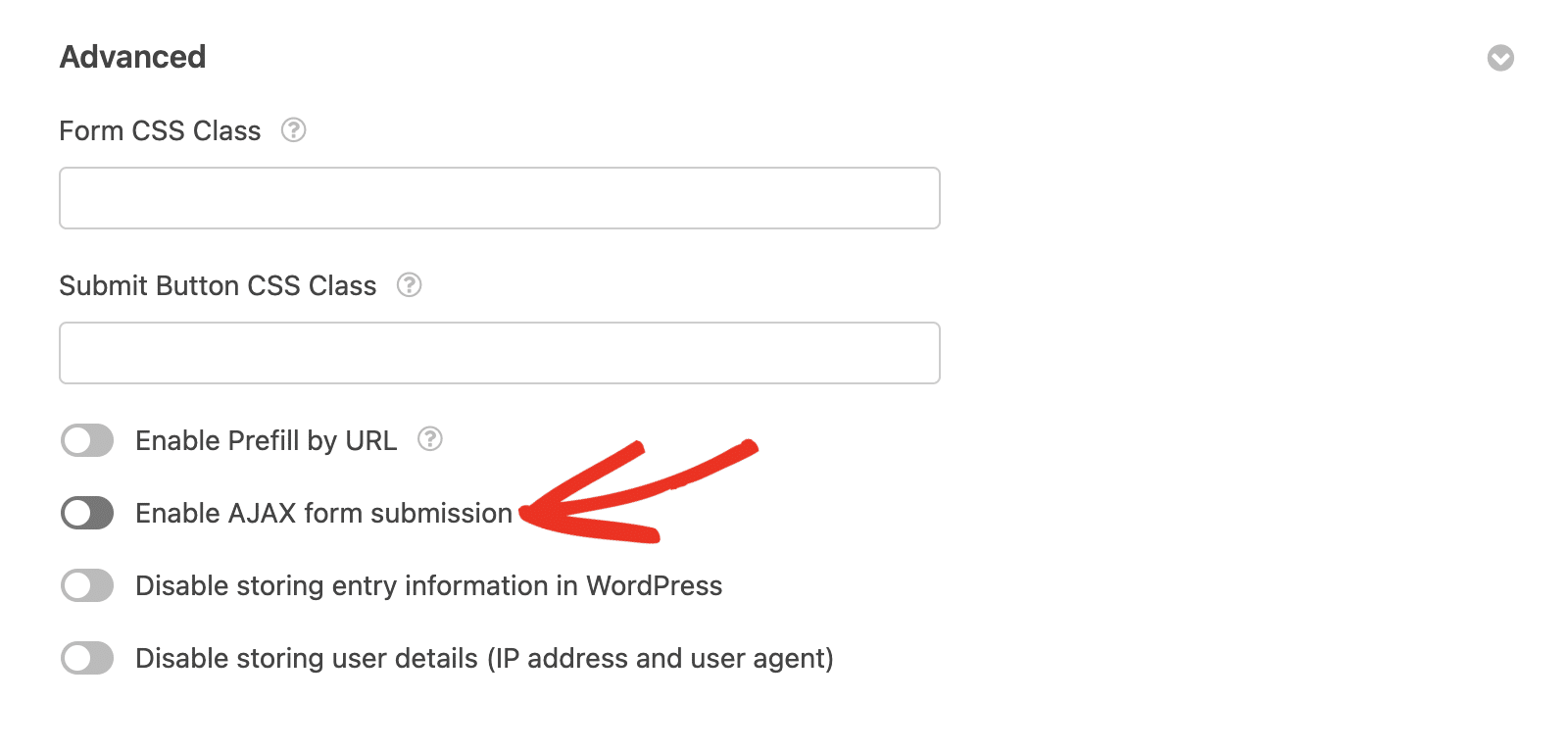 from the General tab under Settings, make sure the Enable AJAX form submission option is disabled for this form