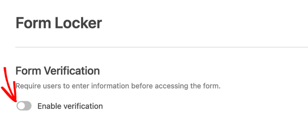 enable form verification