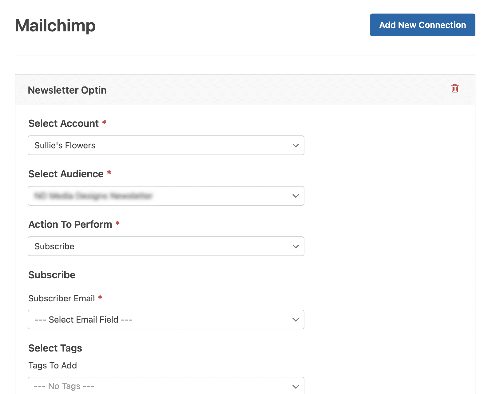 Mapping fields for Mailchimp integration