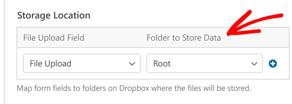 map fields to dropbox