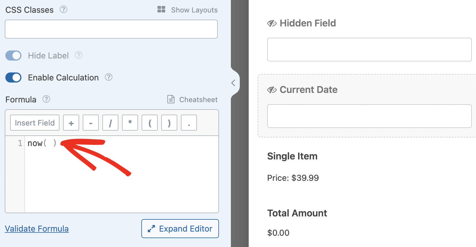 Function to display current date and time