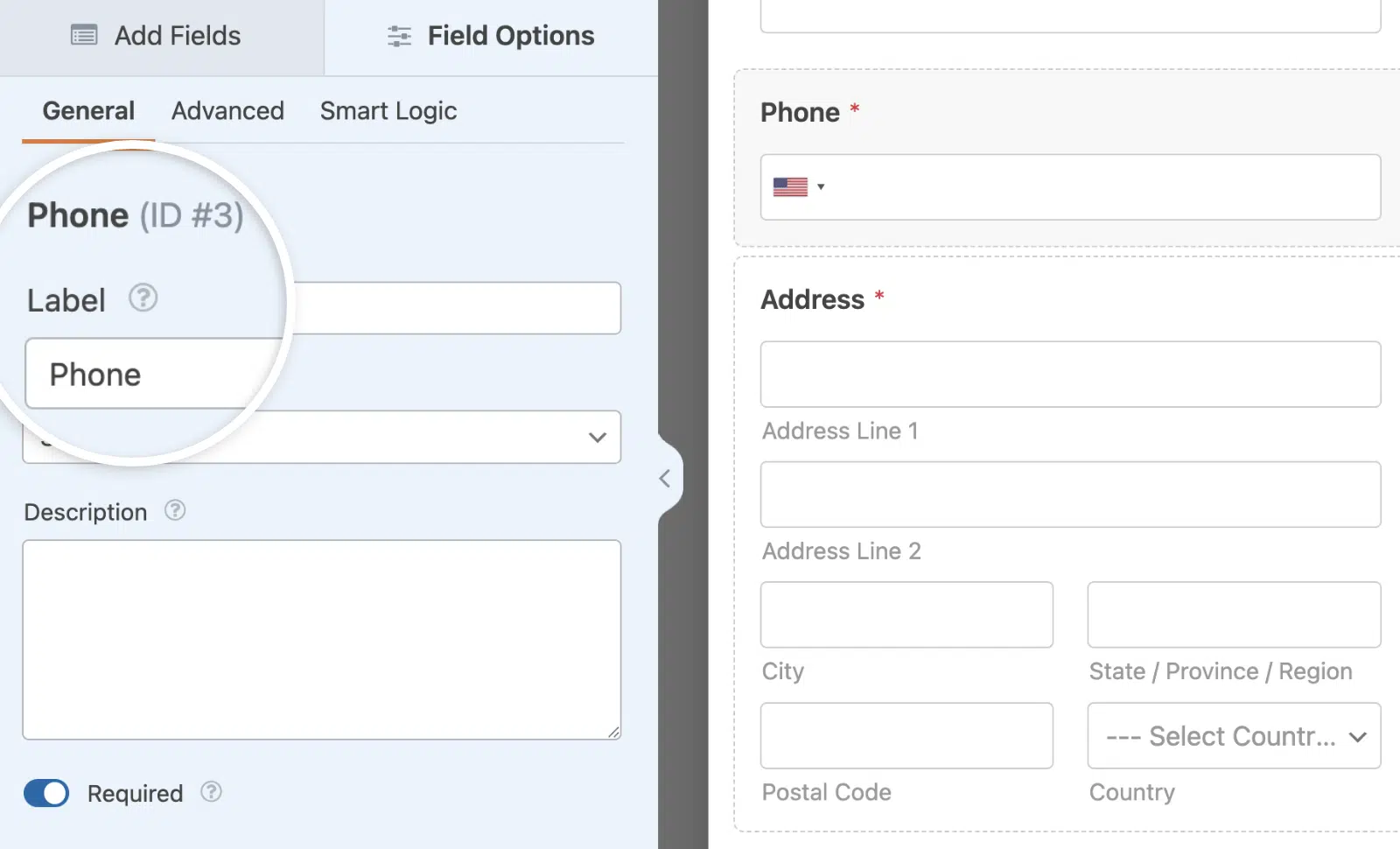 Phone field ID