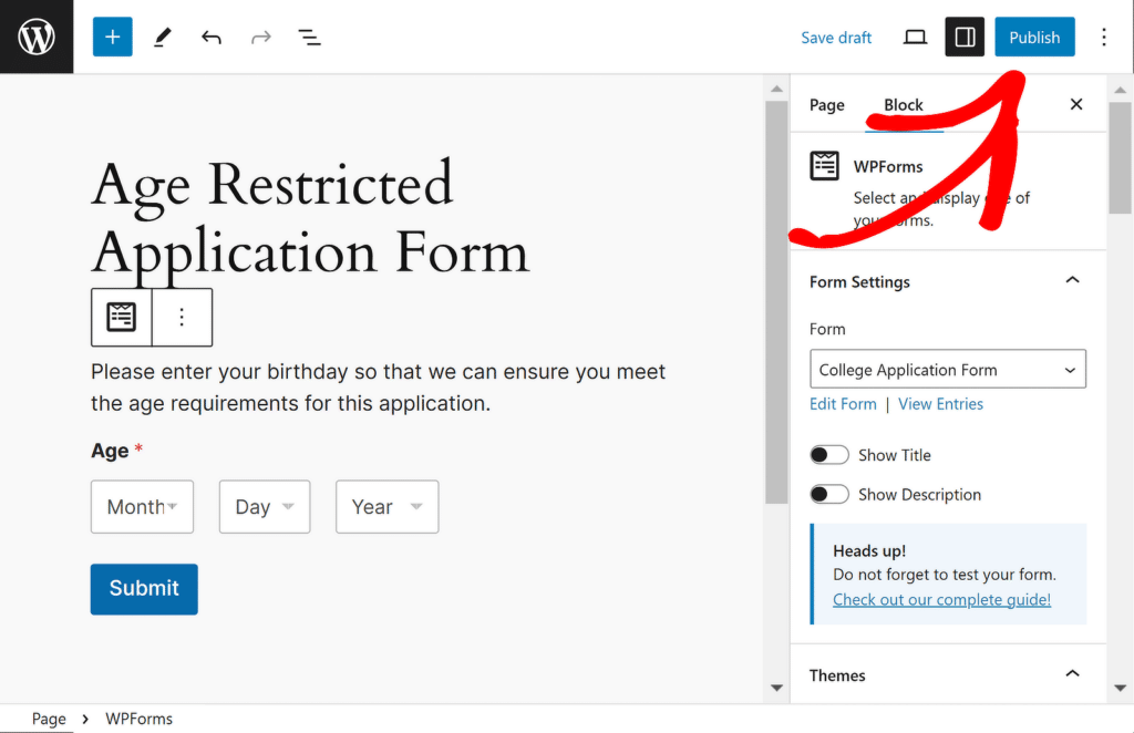 publish age restricted form