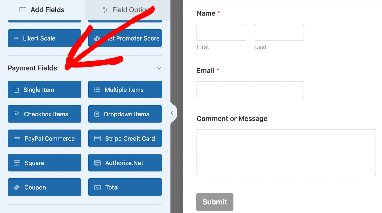 WPForms payment fields