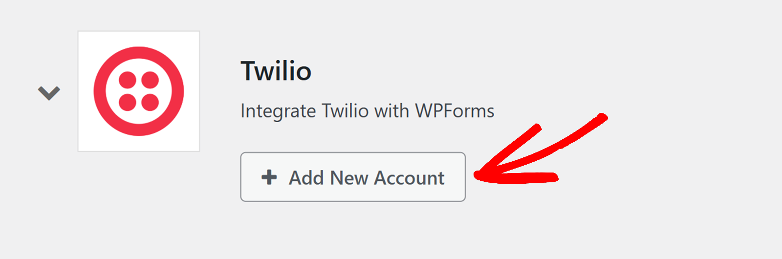 Add a new account in the WPForms Twilio addon