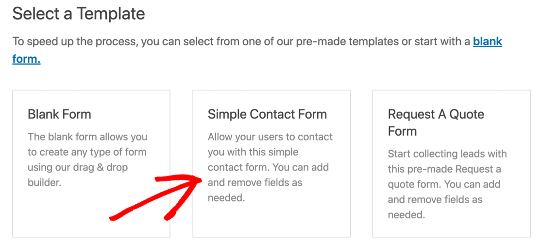 Choose a template for form with auto-populated fields