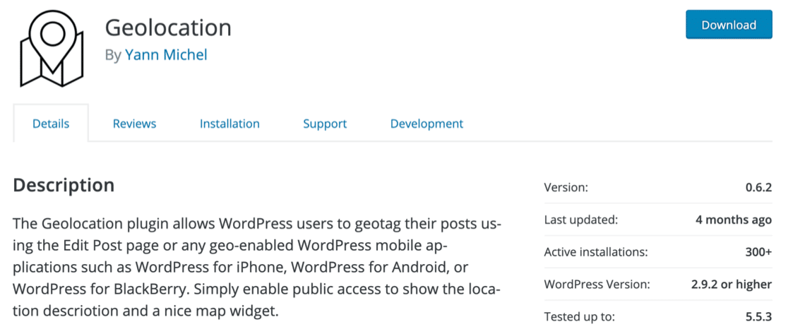 Geolocation plugin for WordPress