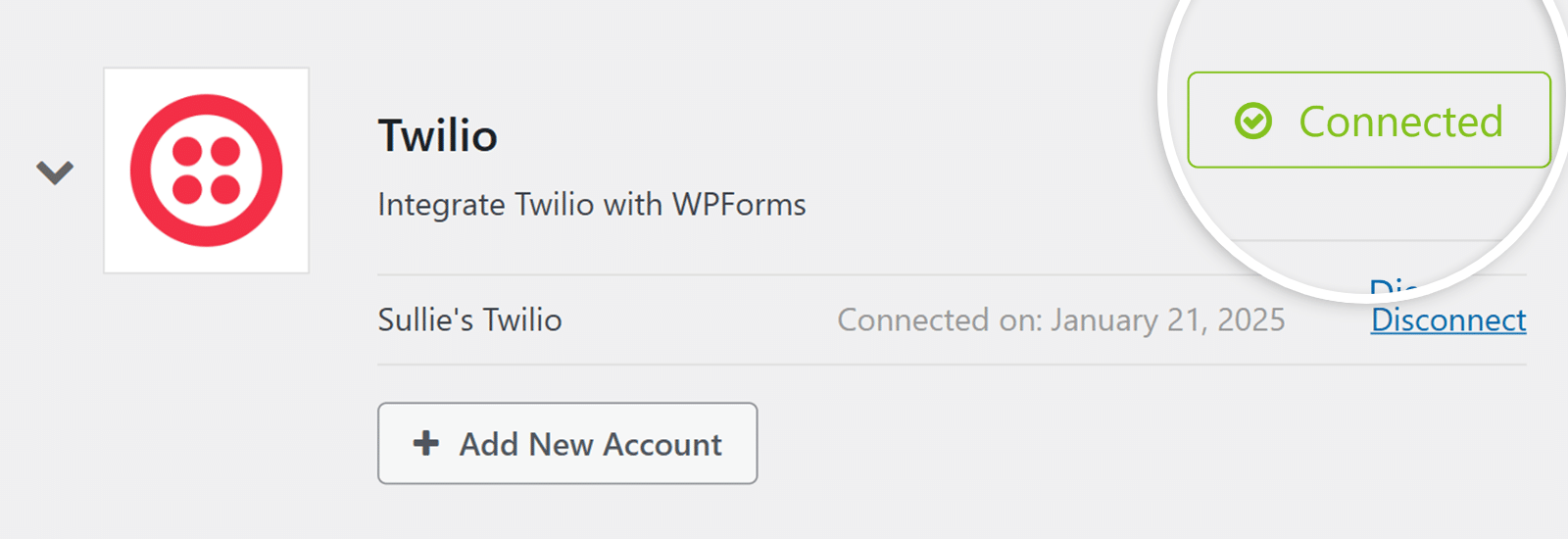 Twilio connected to WPForms