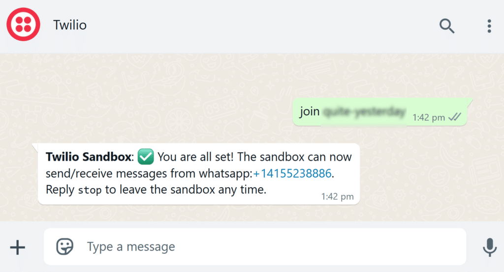 Twilio Sandbox