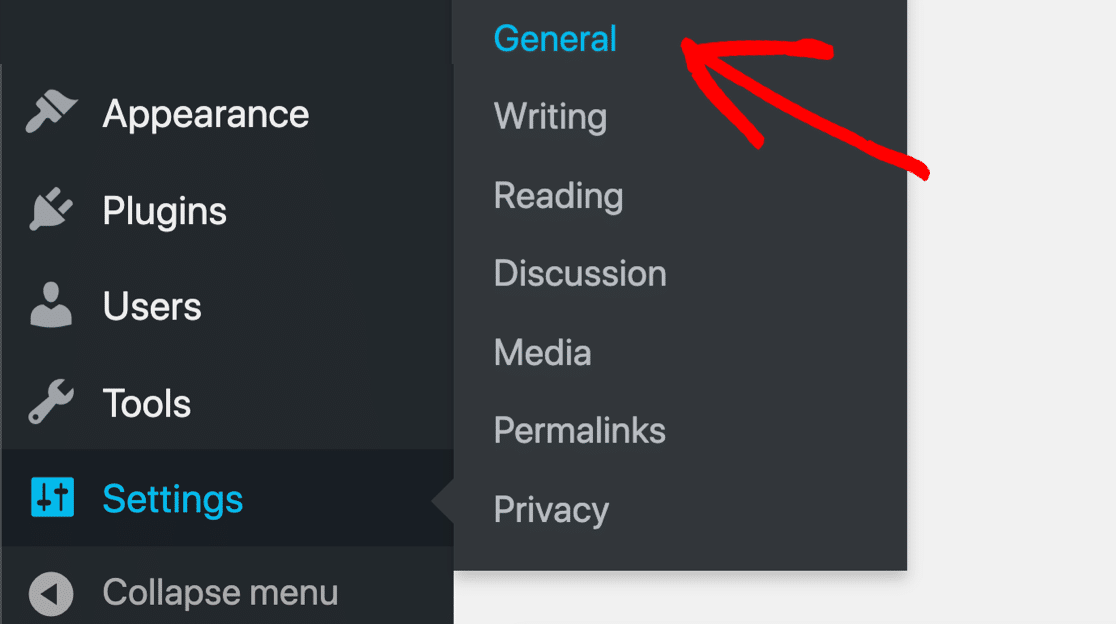 General settings in WordPress