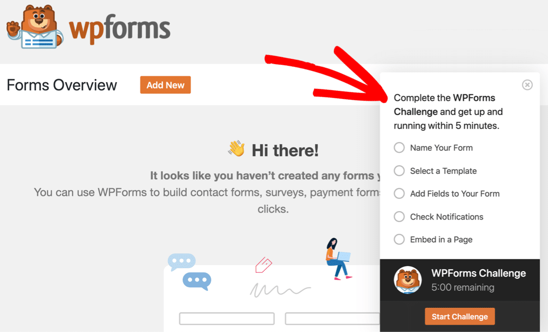 Start the WPForms Challenge