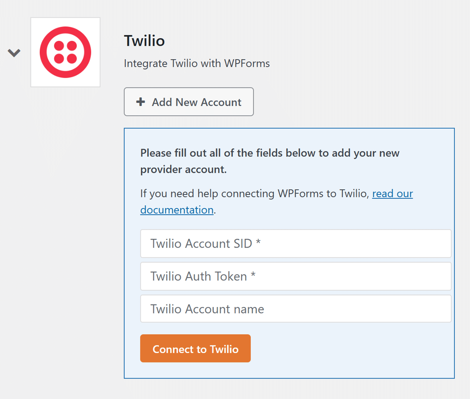 Connect your Twilio account to WPForms