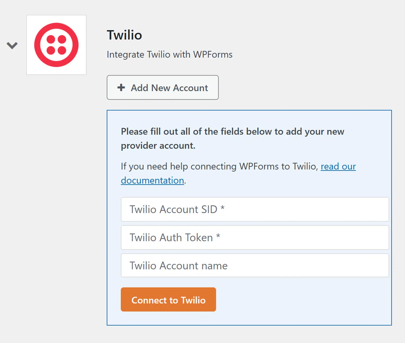 Conecte sua conta Twilio ao WPForms