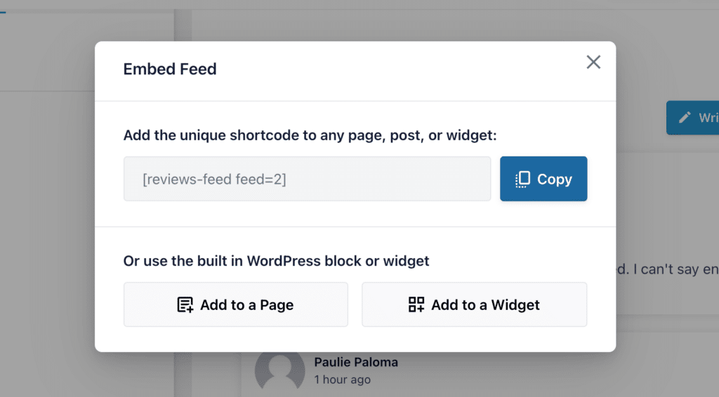 Choose how you want to embed your feed