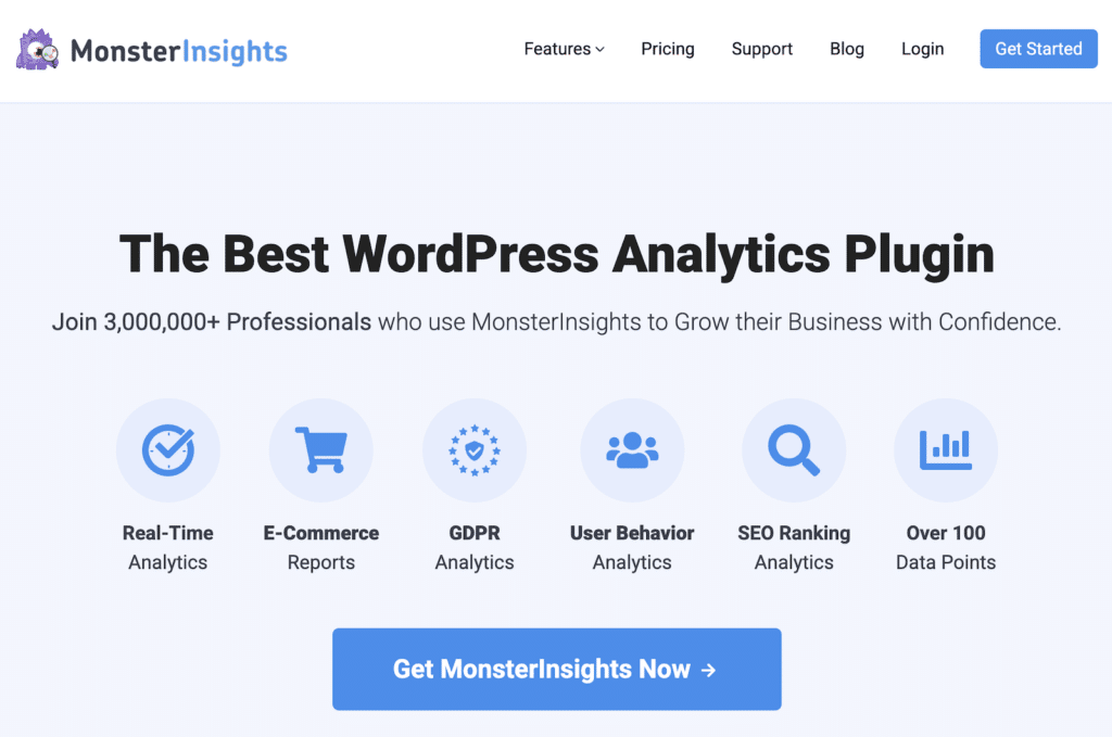 MonsterInsights homepage