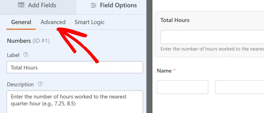 advanced-tab-numbers-field - WPForms Go to Advanced tab for Numbers field