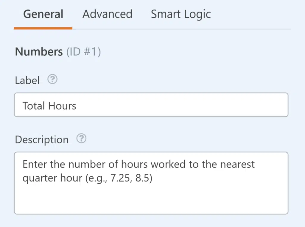 general-options-numbers-field-1 - WPForms label and description options for Numbers field