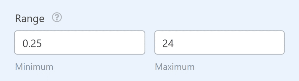 Set minimum or maximum allowed range for Numbers field