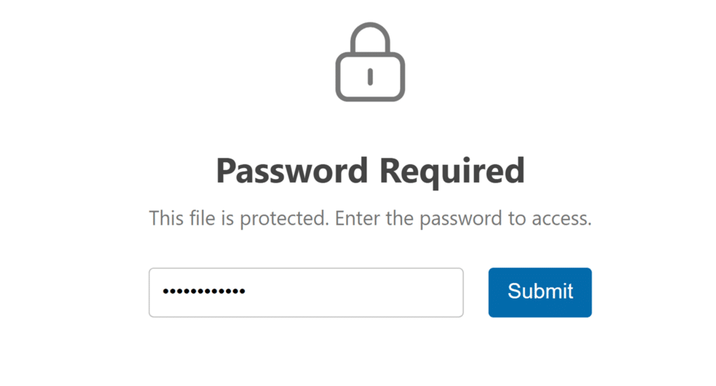 Password Required fields