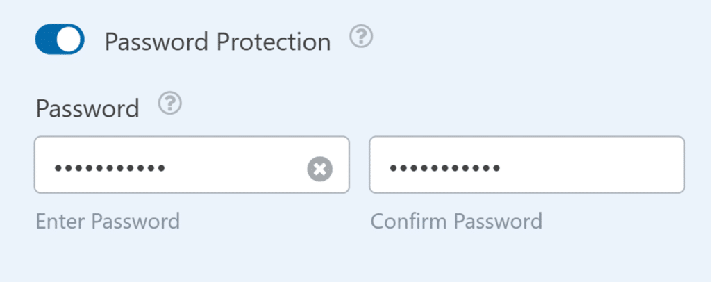 File upload password restriction