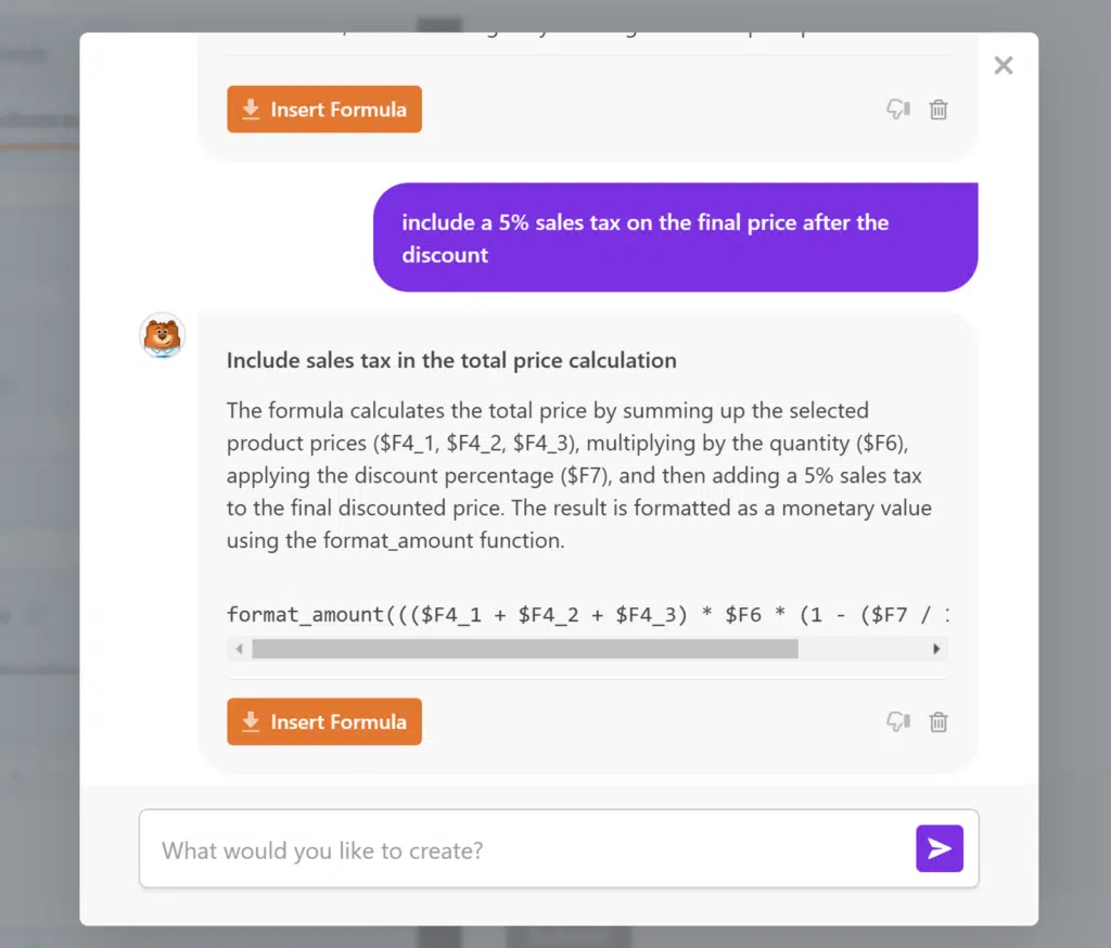 customized-formula-AI-1 - WPForms AI generated formula