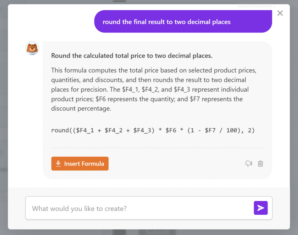 AI generated formula