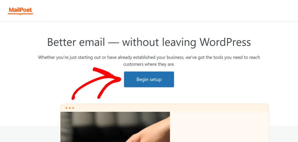setup-mailpoet - WPForms Click Begin Setup MailPoet