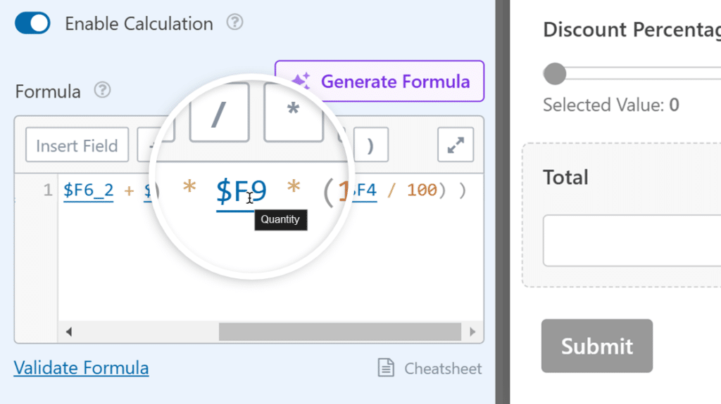 Show field label on mouse hover