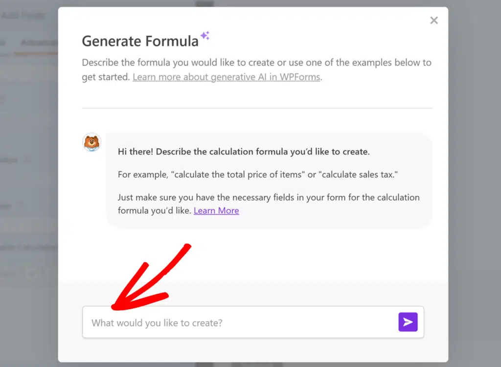 write-formula-description - WPForms Enter prompt