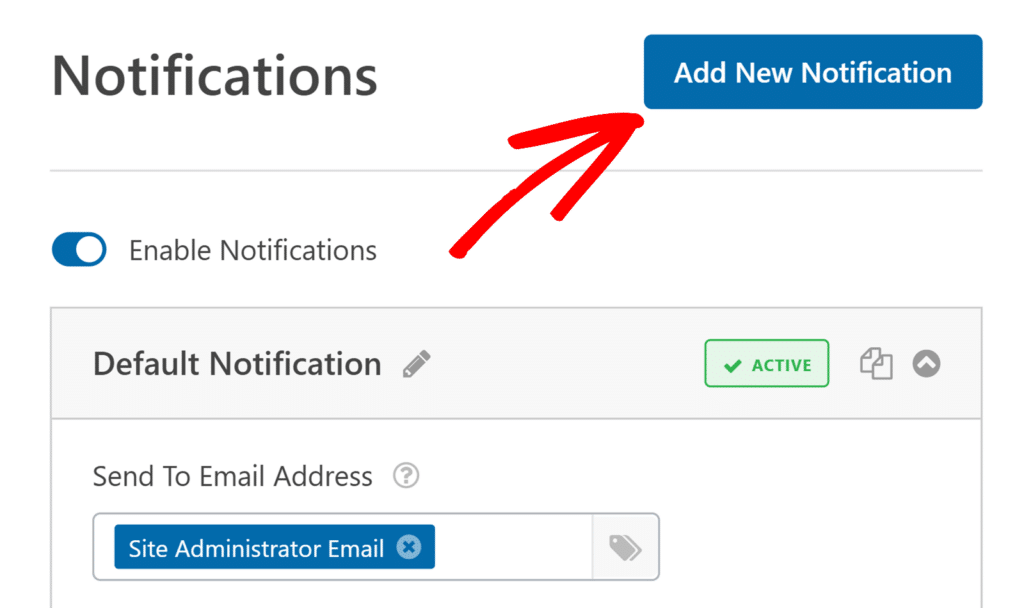 Click add new notification button Click Add New Notification button