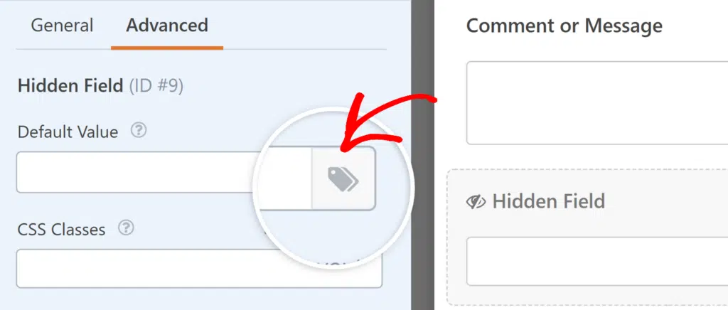 click-smart-tags-icon - WPForms Adding a Smart Tag as the default value for a Hidden Field