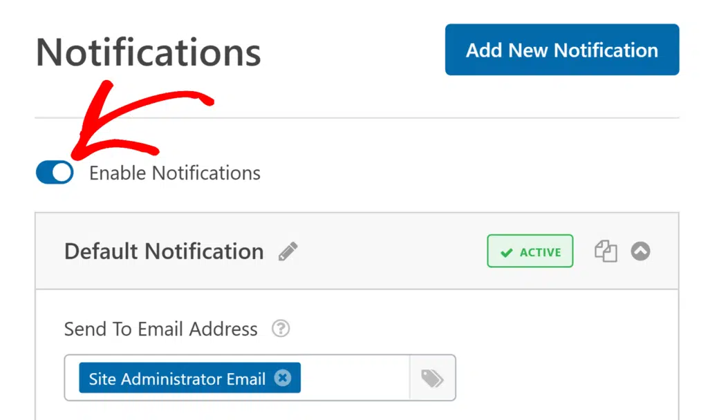 Clique no alternador Habilitar Notificações